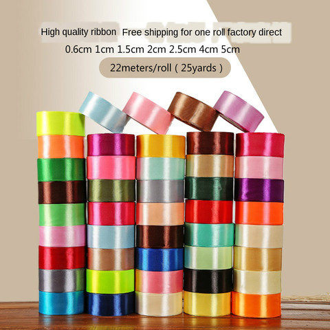 25Yards/Roll Silk Satin Ribbons for Crafts Bow Handmade DIY Gift Wrap Wedding Party Decorative 0.6cm 1cm 1.5cm 2cm 2.5cm 4cm 5cm ► Photo 1/6
