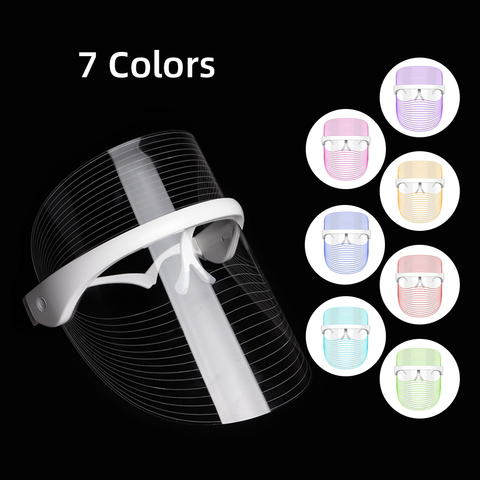 Wireless LED Photon Face Mask 7 Colors Light Therapy Facial Beauty Machine Skin Lifting Anti Aging Wrinkle Removal Shrink Pores ► Photo 1/6