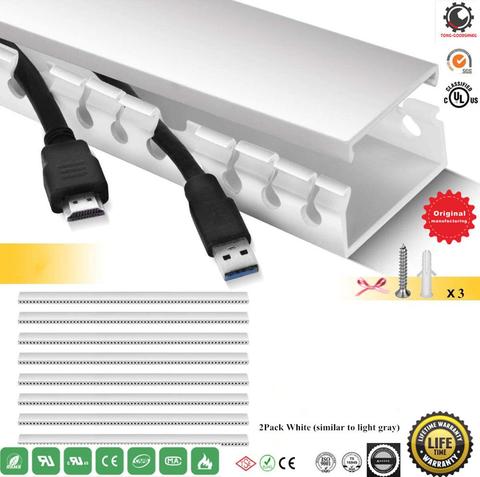 Cable Concealer on Wall Raceway,Paintable Cord Cover for Wall Mounted TVs,Cable Management Kit Channel For Home Desks,Offices ► Photo 1/6