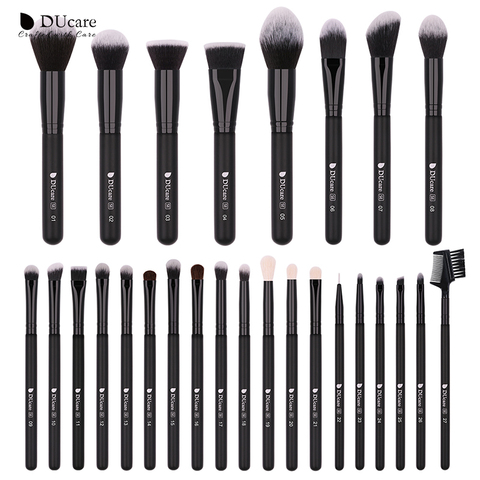 DUcare  Black Makeup brushes set Professional Natural goat hair brushes Foundation Powder Contour Eyeshadow make up brushes ► Photo 1/6