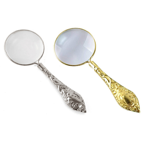 1PC New European Delicate Pattern Handle Retro Glass Lens High-Grade Embossed Handle Reading Magnifying Glass Hot Sale ► Photo 1/6