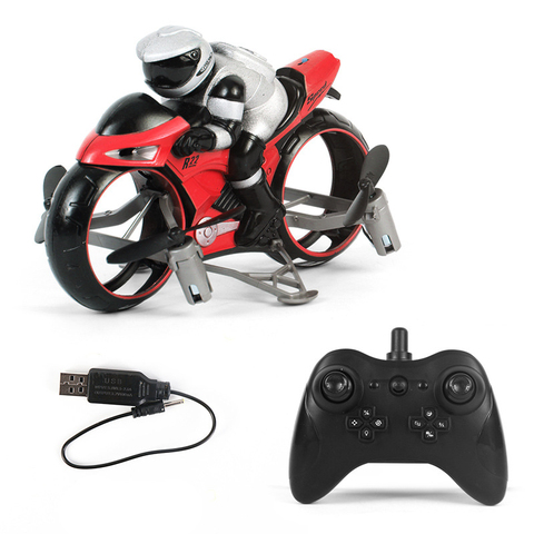 Kids Air Land Motorcycle Electric Remote Control Car Motorcycle Mini Toys Aircraft Racing Motorbike Boy for children ► Photo 1/6
