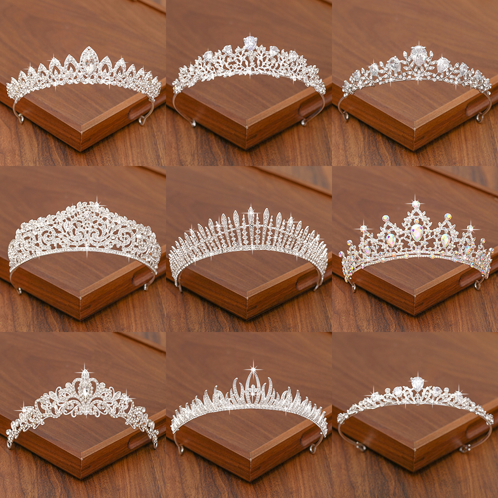 MACKENSIE Wedding Crown Wedding Crown Accessoires Haaraccessoires Kransen & Tiaras Bridal Crown Large Headpiece Crown Swarovski Crown Silver Accessories 