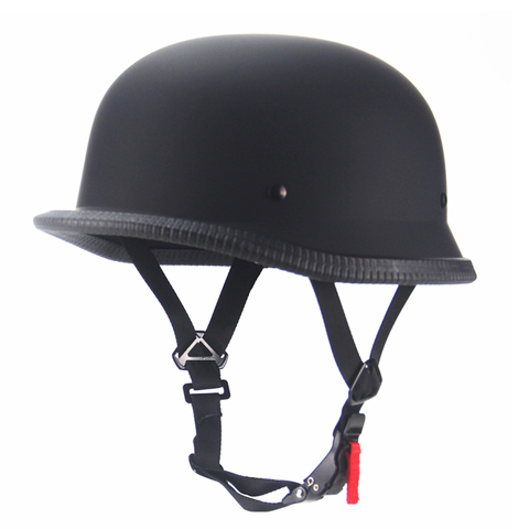 1X M/L/XL Vintage Motorcycle Cruiser Helmet Half Face German Helmet Motorcycle Helmet Bright Black Car-styling DOT ► Photo 1/6