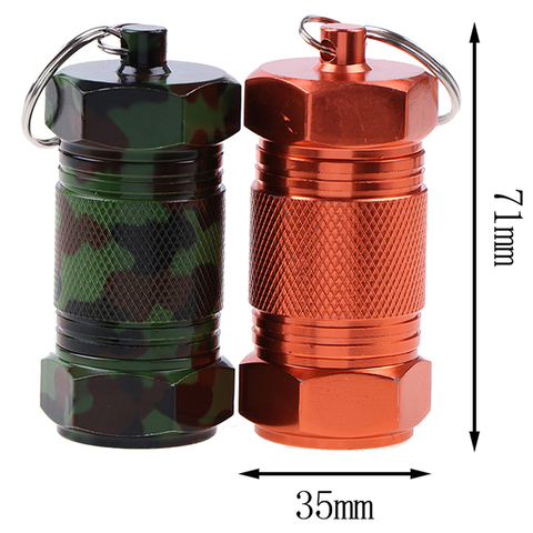 Waterproof Seal Tank Aluminum Capsule Container Drug Organizer Pocket Pill Cases For Outdoor Emergency Medicine Storage Bottles ► Photo 1/6