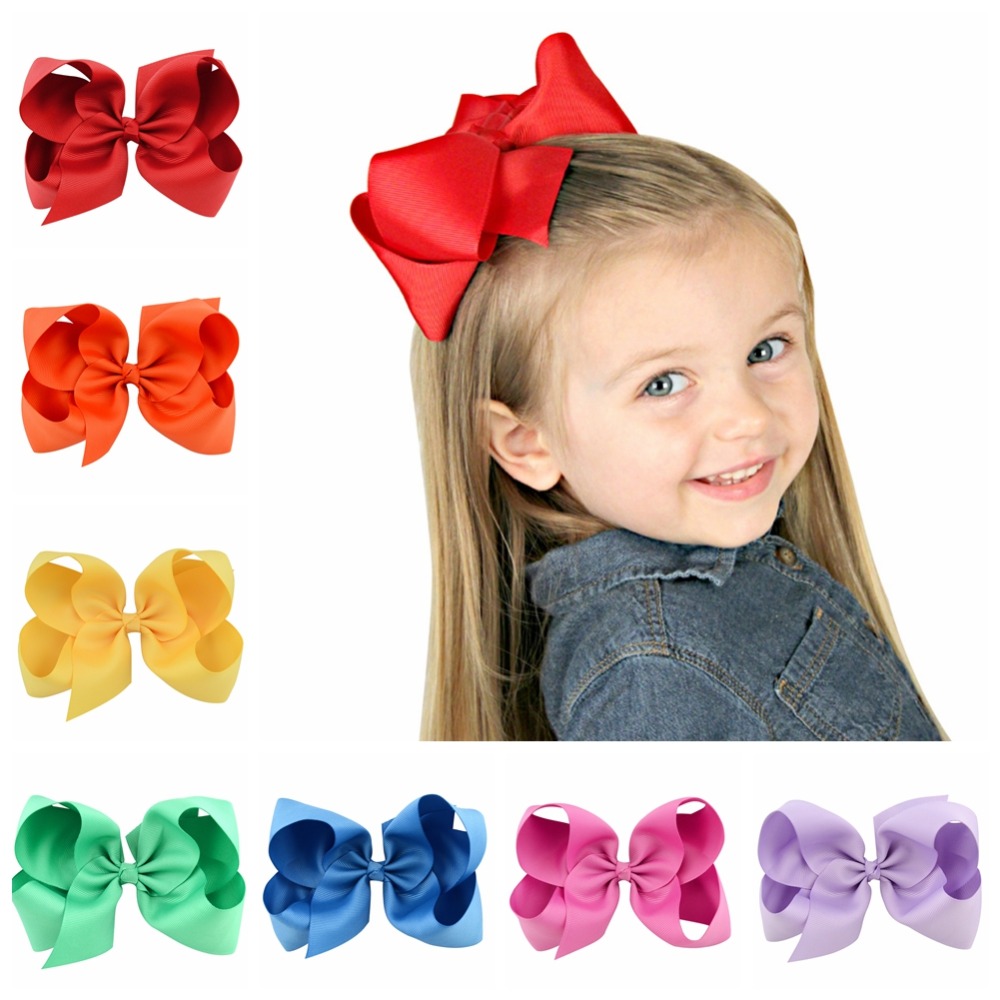 6 Inch Big Grosgrain Ribbon Solid Hair Bows With Clips Girls Kids Hair Clips  Headwear Boutique Hair Accessories - Price history & Review | AliExpress  Seller - KIDS BOWS World Store 