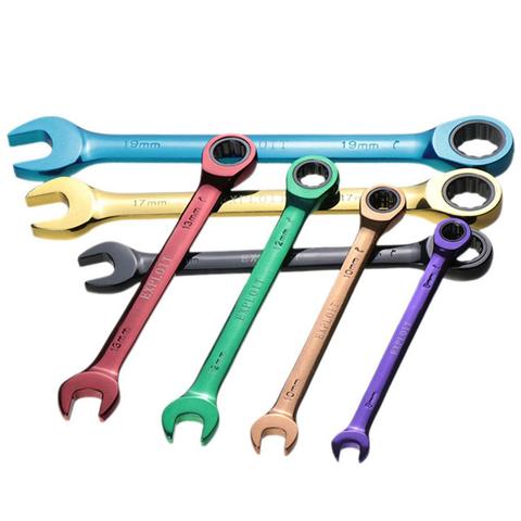 8/10/12/13/14/17/19mm Ratchet Combination Metric Wrench Dual Use Opening Plum Blossom Wrench Manual Hardware Tool ► Photo 1/6