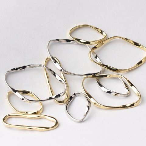 10pcs /lot Zinc Alloy Golden Oval geometry Charms Circle Twisted Connector For DIY Fashion Pendant Jewelry Making Accessories ► Photo 1/6