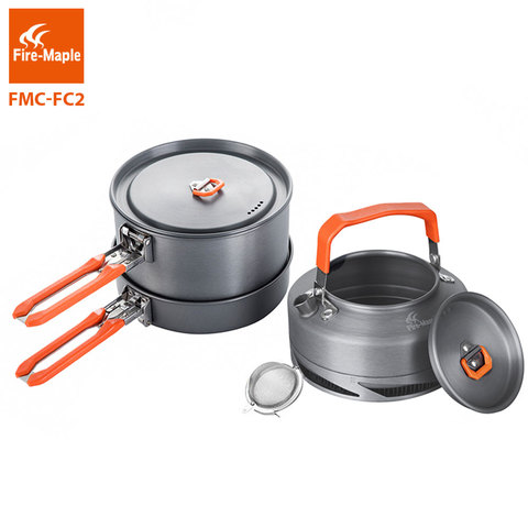 Fire Maple Camping Utensils Dishes Cookware Set Picnic Hiking Heat Exchanger Pot Kettle FMC-FC2 Outdoor Tourism Tableware ► Photo 1/6