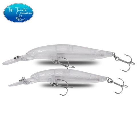 transparent unpainted fishing lure DIY CF.LURE 110mm 125mm Suspending slow sinking diving  minnow Bass walleye pike fishing Lure ► Photo 1/5