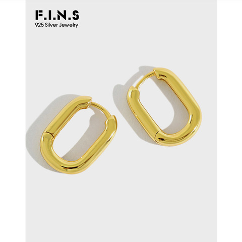 F.I.N.S Minimalism Pure 925 Silver Earrings Small Hoop Earrings Gold Color Korean Fashion 925 Silver Female Fine Jewelry ► Photo 1/6