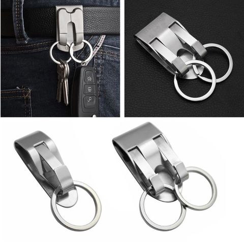 Stainless Steel Keyring Security Clip On Heavy Duty Belt Key Clip Belt Keychain F3MD ► Photo 1/5