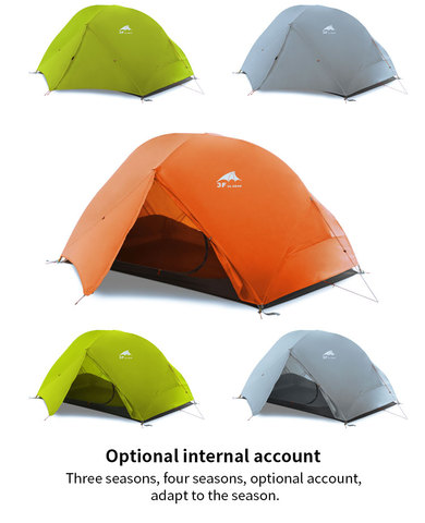free shipping 3F UL GEAR 2 Person 4 Season Camping Tent Outdoor Ultralight Hiking Backpacking Hunting Waterproof Tent 15D ► Photo 1/6