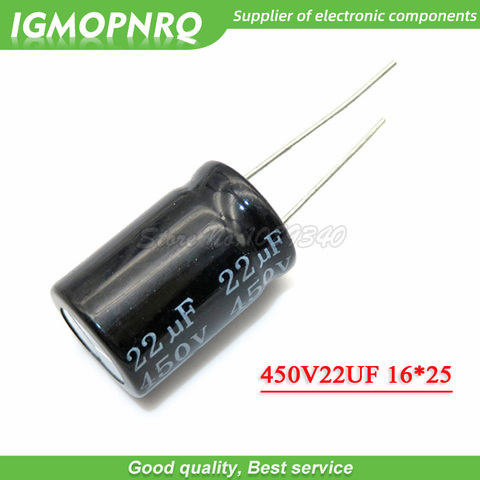 10PCS 450V22UF 16*25mm 22UF 450V 16*25 Aluminum electrolytic capacitor ► Photo 1/1