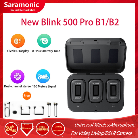 Saramonic Blink 500 Blink500 Pro B1 /B2 Wireless Lavalier Microphone Dual Channel Studio Condenser Interview Mic for Phone DSLR ► Photo 1/6