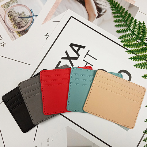 Ultra-thin PU no zipper card holder mini simple credit card ID card holder holiday gift men and women 2022 fashion card holder ► Photo 1/6