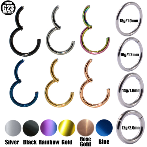 1Piece G23 18g& 16gTitanium Segment Hinged Rings Septum Nose Clicker Piercing Nose Lip Earrings Helix Nose Piercing Body Jewelry ► Photo 1/6