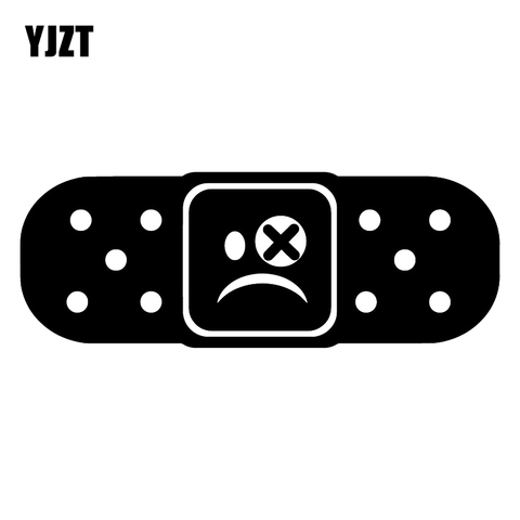 YJZT 17X6.2CM BANDAID SAD FACE Car Tail Vinyl Decals Creative Cartoon Car Sticker C25-1137 ► Photo 1/6