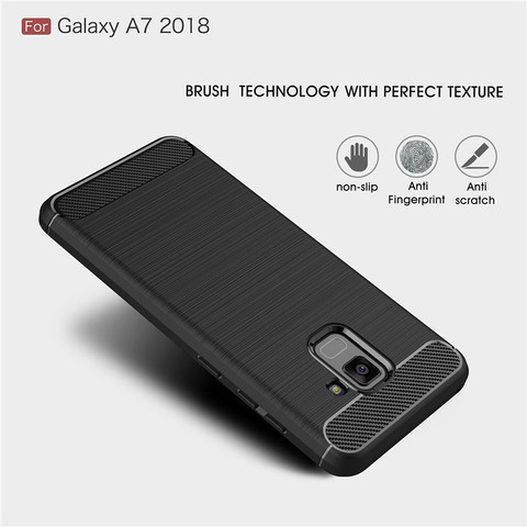 For Samsung Galaxy A6 A7 A8 Plus A9 2022 Case Carbon Fiber Cover Shockproof Phone Case for Galaxy J4 J6 Plus 2022 Cover Capa ► Photo 1/6