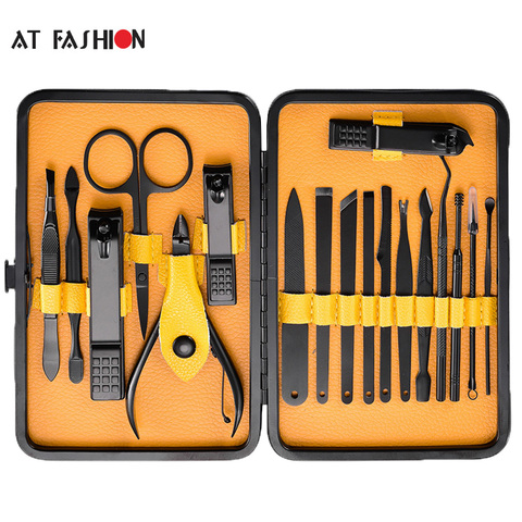 At Fashion Professional 7/8/10/15/18pcs Nail Clipper Set Scissors Tweezer Knife Manicure Cutter Nail Art Pedicure Manicure Tools ► Photo 1/5