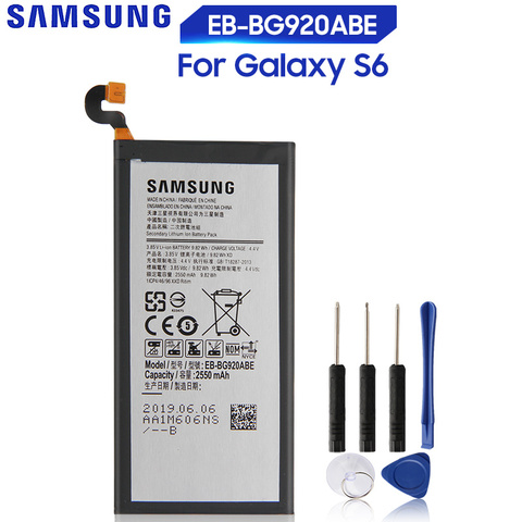 Original Battery For SAMSUNG Galaxy S6 G9200 G920F G920I G920 G920A G9208 G9209 G920V G920T G920P EB-BG920ABE EB-BG920ABA ► Photo 1/6