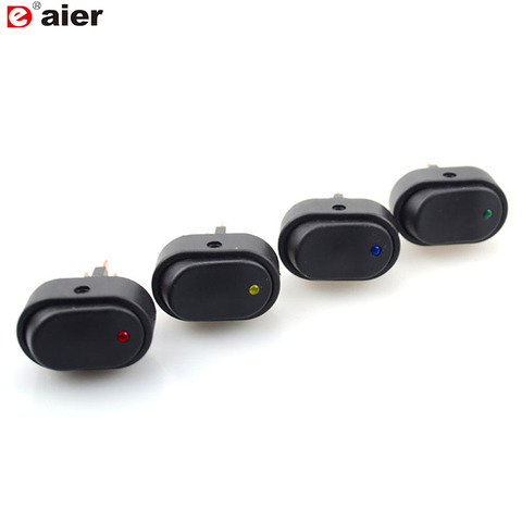 4Pcs ASW-20D 12V 30A Car Boat Auto Rocker Toggle Switch SPST ON OFF with Dot LED Light Illuminated 3 PINS Red Green Blue Yellow ► Photo 1/1