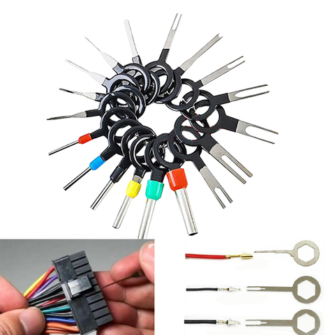 11pcs 18Pcs  Aluminum Car Electrical Wiring Crimp Connector Pin Extractor Kit  Automotive Plug Terminal Remove Tool ► Photo 1/6