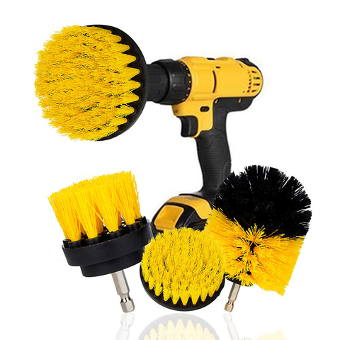 3Pcs/Set Electric Scrubber Brush Drill Brush Kit Plastic Round Cleaning Brush For Carpet Glass Car Tires Nylon Brushes 2/3.5/4'' ► Photo 1/6