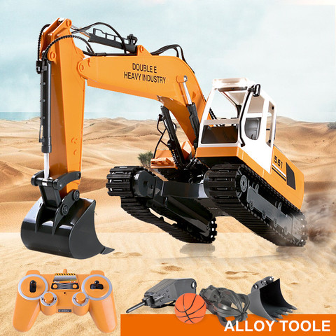 1:16 RC Excavators RC Truck 17ch Remote Control Engineering Excavator Multifunction DIY Alloy Tool Model Vehicles Children Toys ► Photo 1/6