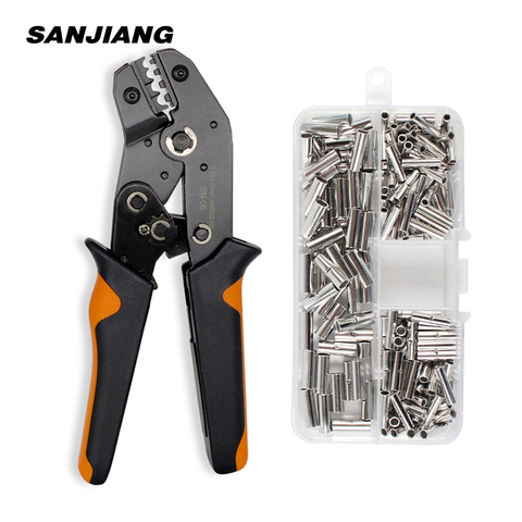 SN-06 200Pcs Copper Butt Splice Crimping Tool Kit Cold Terminal Set OT/UT Connectors Multi-Function Tool  0.5-6mm²AWG20-10 Plier ► Photo 1/6