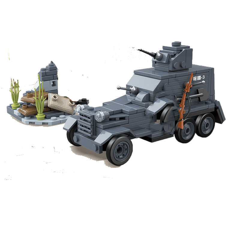 Military tank Building Blocks half Tracked Vehicle ROS Bricks WW2 Army Police So 