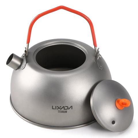 Lixada 600ml Titanium Tea Kettle for Boiling Water Bottle Coffee Tea Pot Tableware Cookware for Outdoor Camping Hiking Picnic ► Photo 1/6