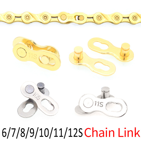 6/7/8/9/10/11/12 Speed Bicycle Chain Connector Lock Quick Link Road Bike Magic Buckle Master Bicycle Joint Cycling Parts Gold ► Photo 1/6