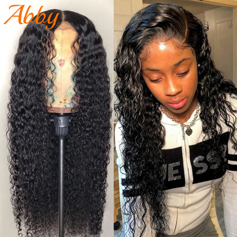 ABBY 4X4 Lace Closure Water Wave Wigs 150% Density Water Wave 13x4 Lace Front Wigs For Women Glueless Headband Wigs Human Hair ► Photo 1/6