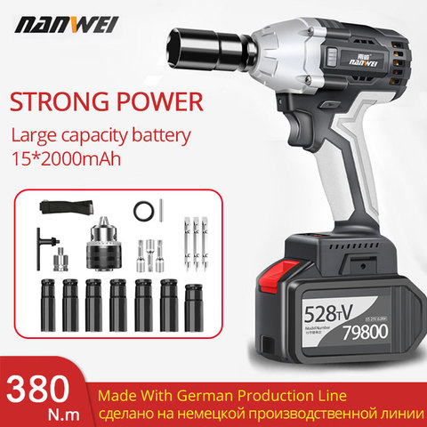 Cordless Electric Wrench 960N.m 30000mAh Brushless Germany Heavy Vehicle Repair High Torque Li-ion Batteries Variable Speed Tool ► Photo 1/6