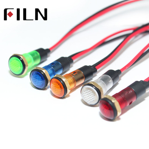 FILN 8mm FILN 6volt 120v  12V 24V  led light indicator lamp pilot light signal light ► Photo 1/6