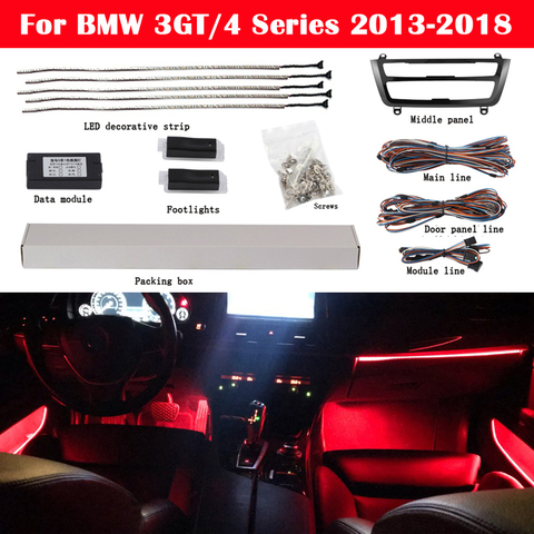 For BMW 3 Series GT / 4 Series 2013-2022 Car neon ambient light 9-color decorative Atmosphere LED strip F32 F33 F34 ► Photo 1/5