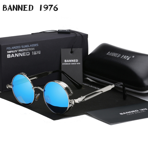 2022 Retro Round Metal HD Polarized Punk Steampunk Sunglasses For Women Men,Vintage Sun Glasses Oculos De Sol Meminino Masculino ► Photo 1/6