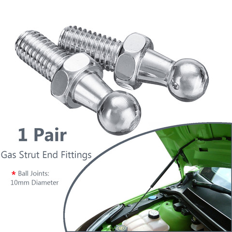 2pcs Universal Silver Boot Bonnet Gas Strut End Fitting 10mm M8 Ball Pin Joint Valve Spring ► Photo 1/6
