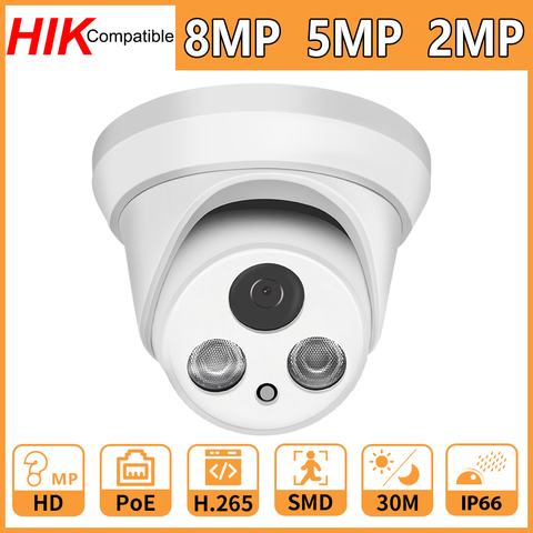 Hikvision Compatible 8MP 5MP 2MP Network IP Camera Home Security CCTV Camara PoE HD 1080P IR30M ONVIF H.265 P2P Plug&Play Cam ► Photo 1/6