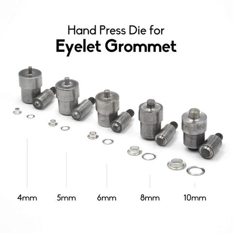 KALASO 1Set Eyelet Grommet Die 4mm 5mm 6mm 8mm 10mm 12mm 14mm 20mm For Hand Press Tool Machine ► Photo 1/6