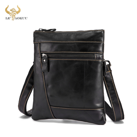 Quality Leather Male Design Shoulder Messenger bag Casual fashion Cross-body Bag 9