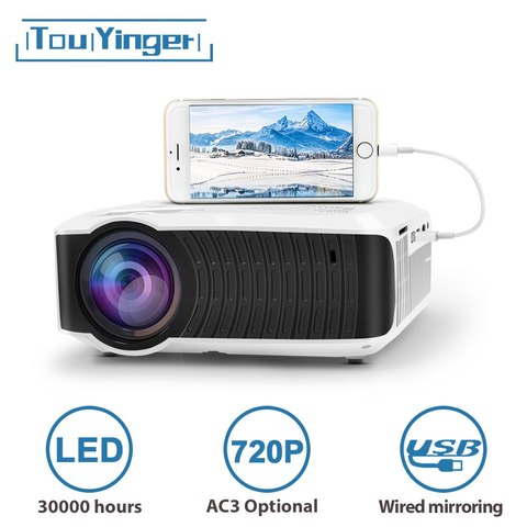 Buy Online Touyinger T4 Mini Projector Led Hdmi 1280x7 Lcd Portable Beamer Usb Home Cinema Optional Wired Sync Display For Phone Tablet Alitools