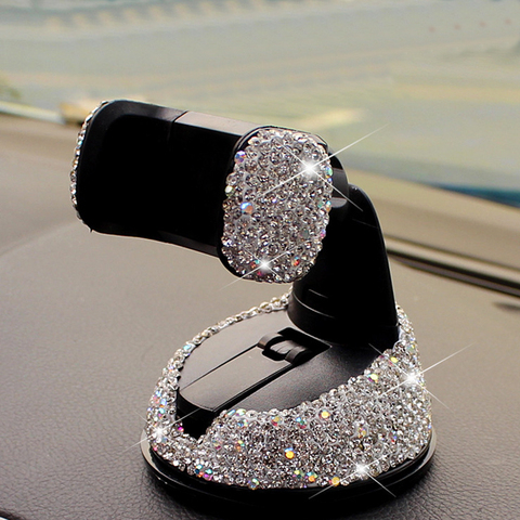 Crystal Rhinestones 360 Degree Car Phone Holder for Car Dashboard Auto Windows and Air Vent Universal Car Mobile Phone Holder ► Photo 1/6