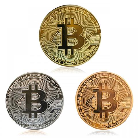 Bitcoin Metal Physical Commemorative Coin BTC Coin Art Collection Present Plated Collectible Gift Bit Coin Art Antique Imitation ► Photo 1/1