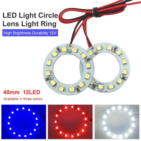 LED Ring Light Circle 40mm 3528/1210-12led Angel Eye Aperture Daytime Running Light White Red Blue High Car Angel Eye Headlight ► Photo 1/6