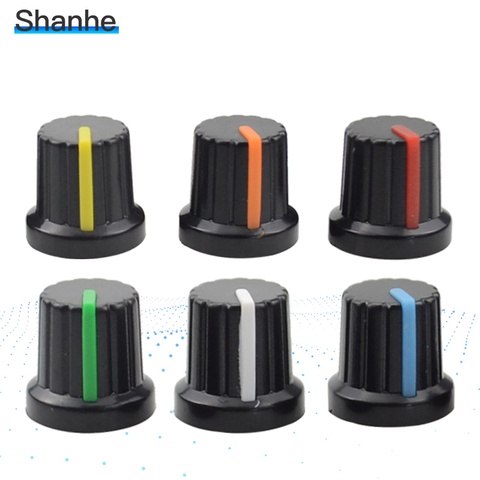 12pcs 6mm Shaft Hole Dia Potentiometer Pot Knobs Caps ► Photo 1/6