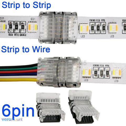 5pcs/lot 6Pin 6-Pin LED Connector Strip to Wire or Strip to Strip Connection Use Terminal for Non-waterproof RGB+CCT LED Strip ► Photo 1/6