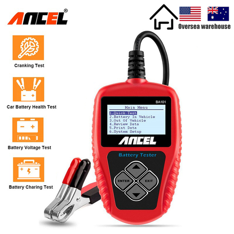 ANCEL BA101 12V Car Battery Charger Tester Analyzer 2000CCA 220AH 12 Volts Battery Test Car Charging Circut load Tester Tools ► Photo 1/1