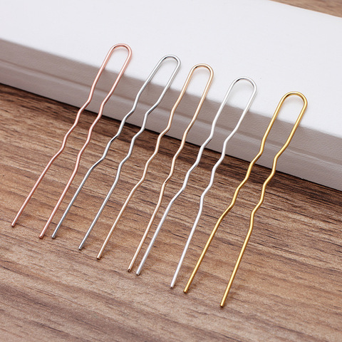 50pcs/lot 70mmx1.2mm Hair Sticks U shape Hair Pins & Needles Setting Accessories for Women Jewelry Bulks Jewelry Making DIY ► Photo 1/4